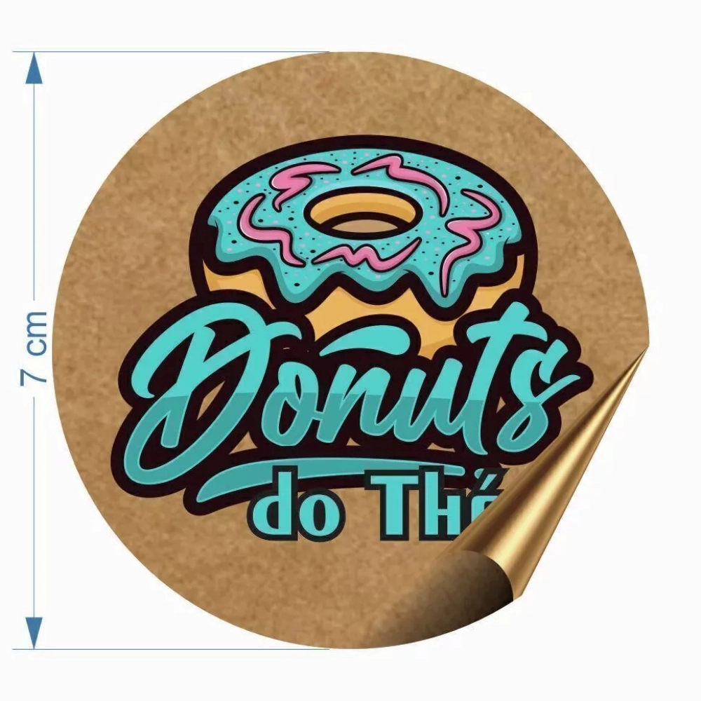 1.000 Adesivos em KRAFT c/ 7cm - Personalizado com sua marca