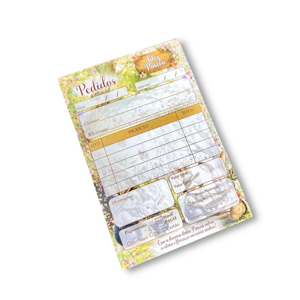 1 Bloco de Pedidos - Coleção Páscoa da Colheita