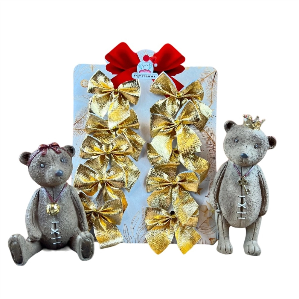 1 Cartela com 10 mini laços - Dourado