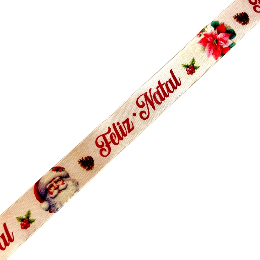 1 Fita de cetim 22mm - Noel Off White