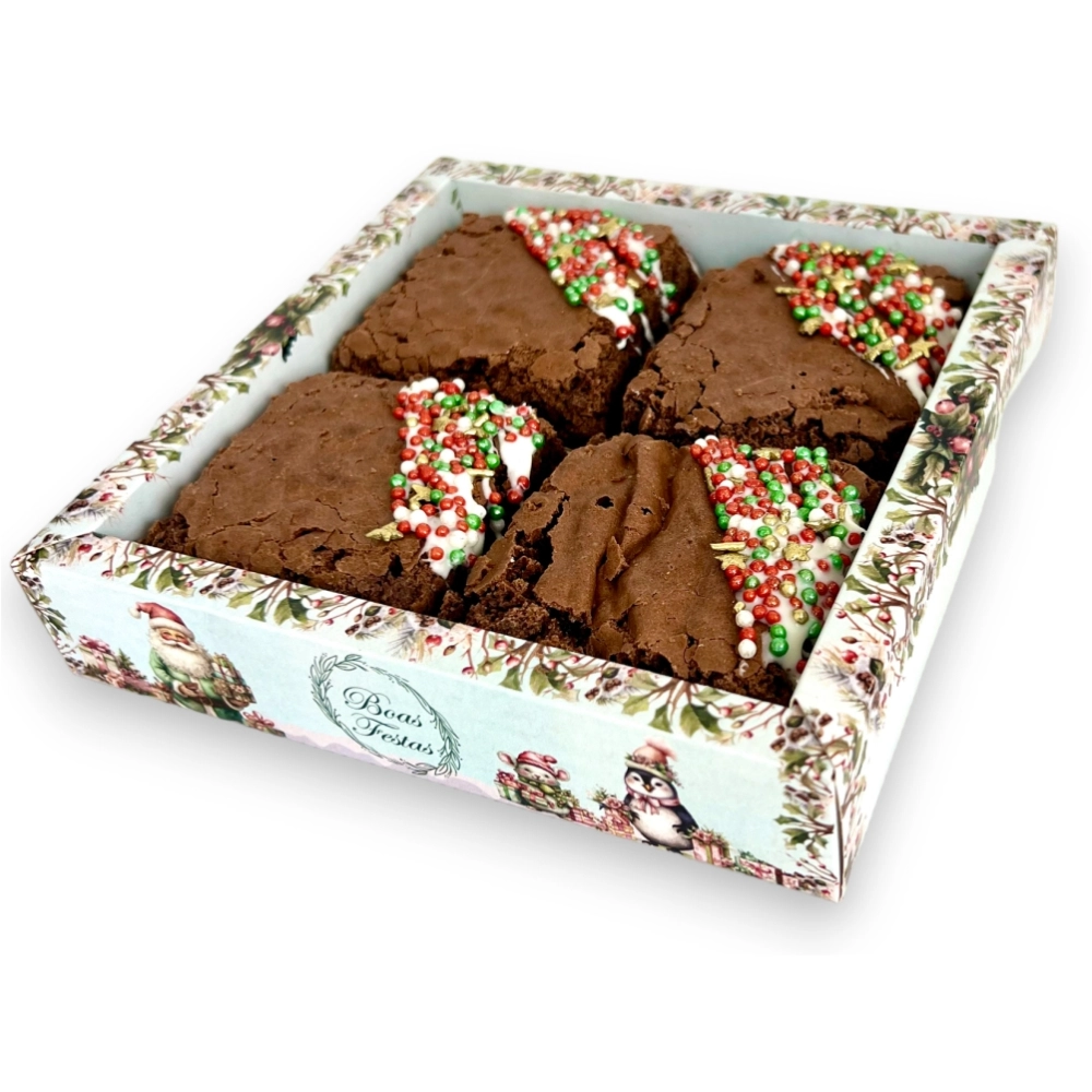 10 Caixa para 4 Brownies - Coleção Natal Fascinante