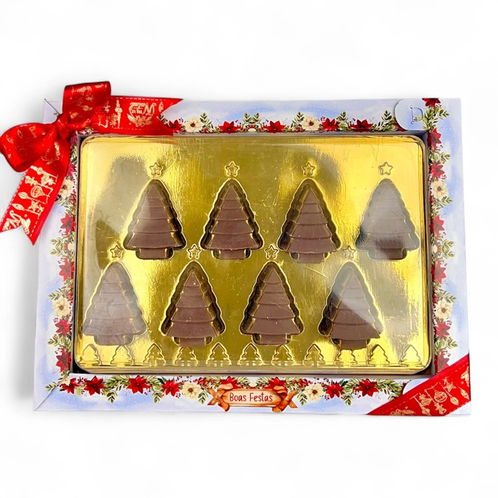 10 Caixas  com 8 bombons mini árvore-Coleção A Magia do Natal-Natal 2025