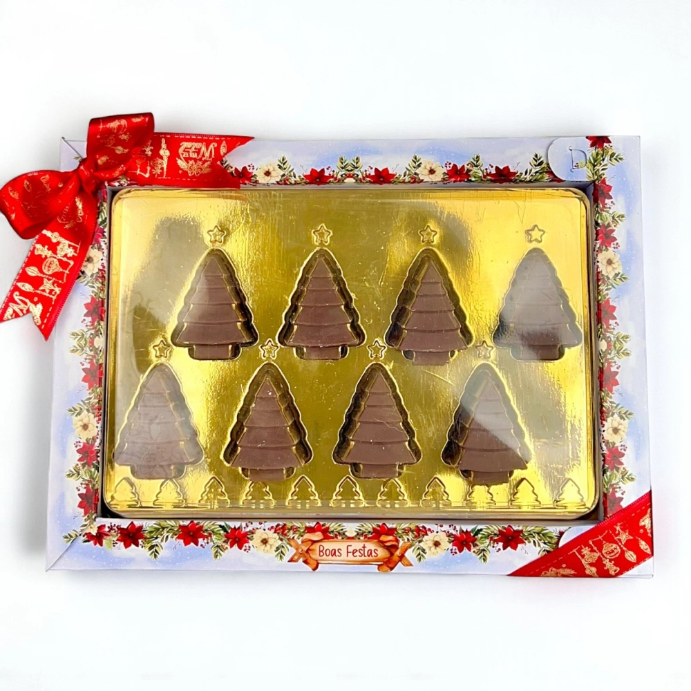 10 Caixas  com 8 bombons mini árvore-Coleção A Magia do Natal-Natal 2025