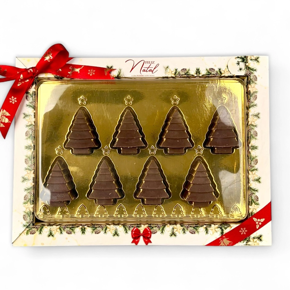 10 Caixas  com 8 bombons mini árvore-Coleção Natal em poesia-Natal 2025