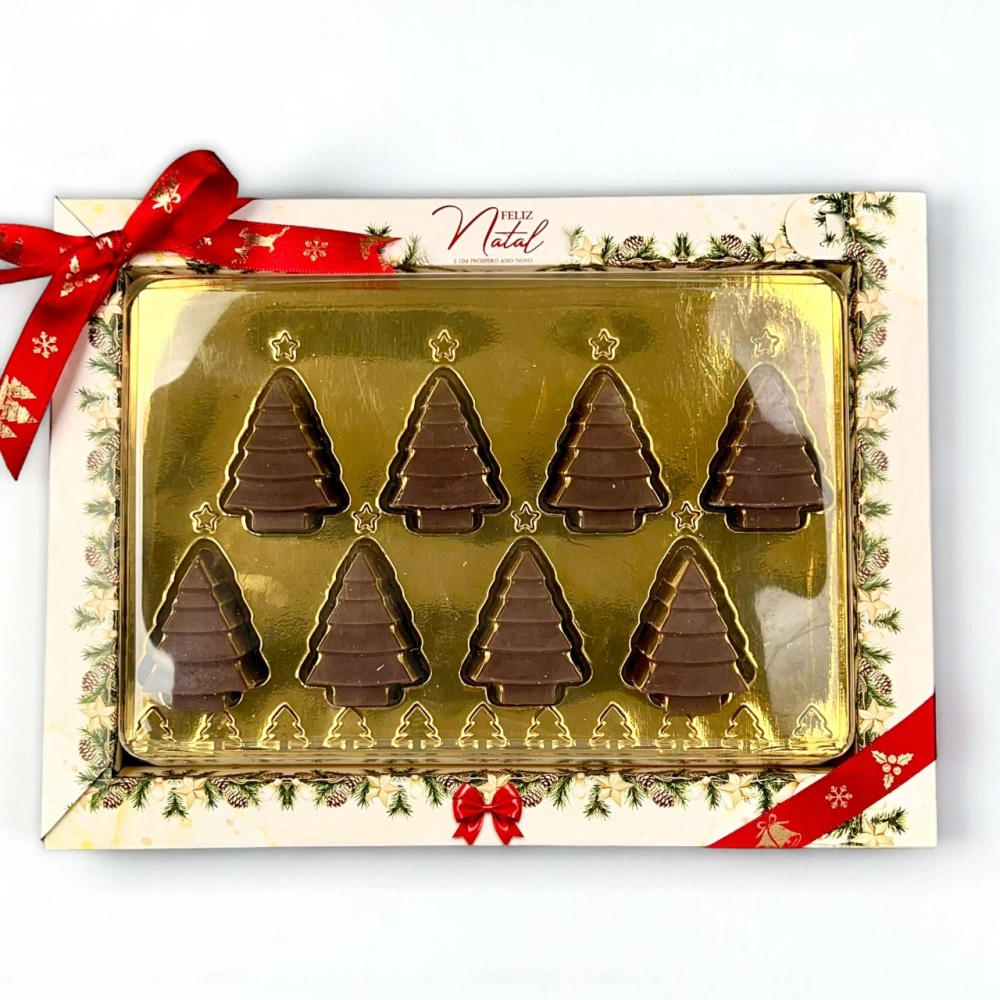 10 Caixas  com 8 bombons mini árvore-Coleção Natal em poesia-Natal 2025