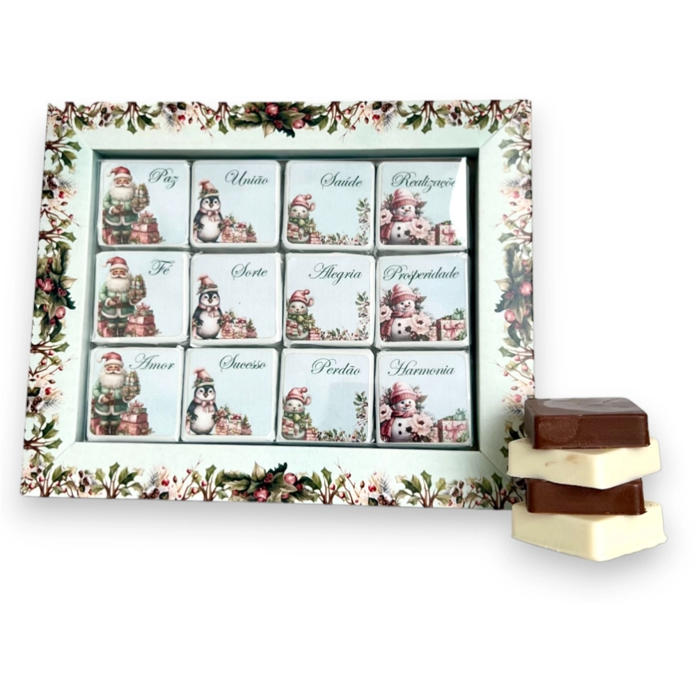 10 Caixas Desejos com 12 chocolates - Coleção Natal Fascinante