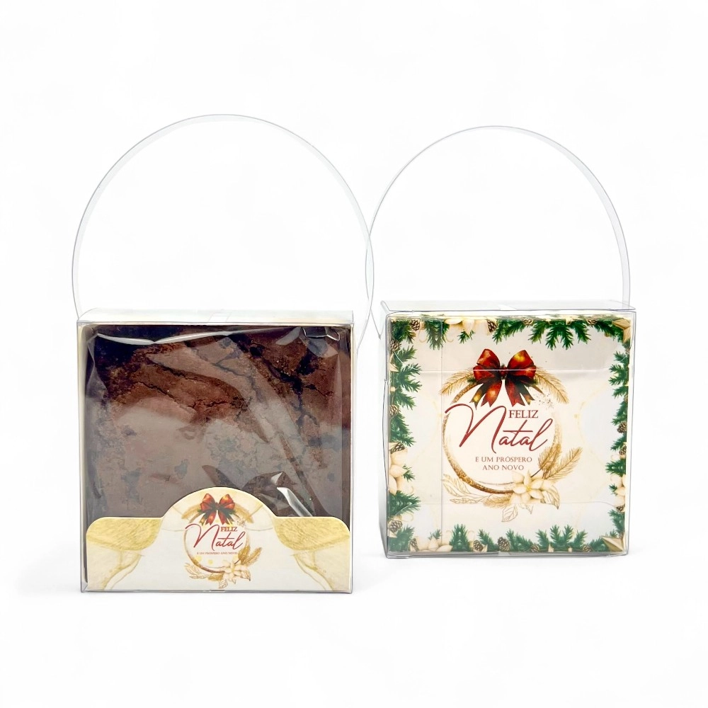 10 Caixas em PVC para 1 Brownie ou Pão de Mel - Coleção Natal em Poesia - Natal 2025