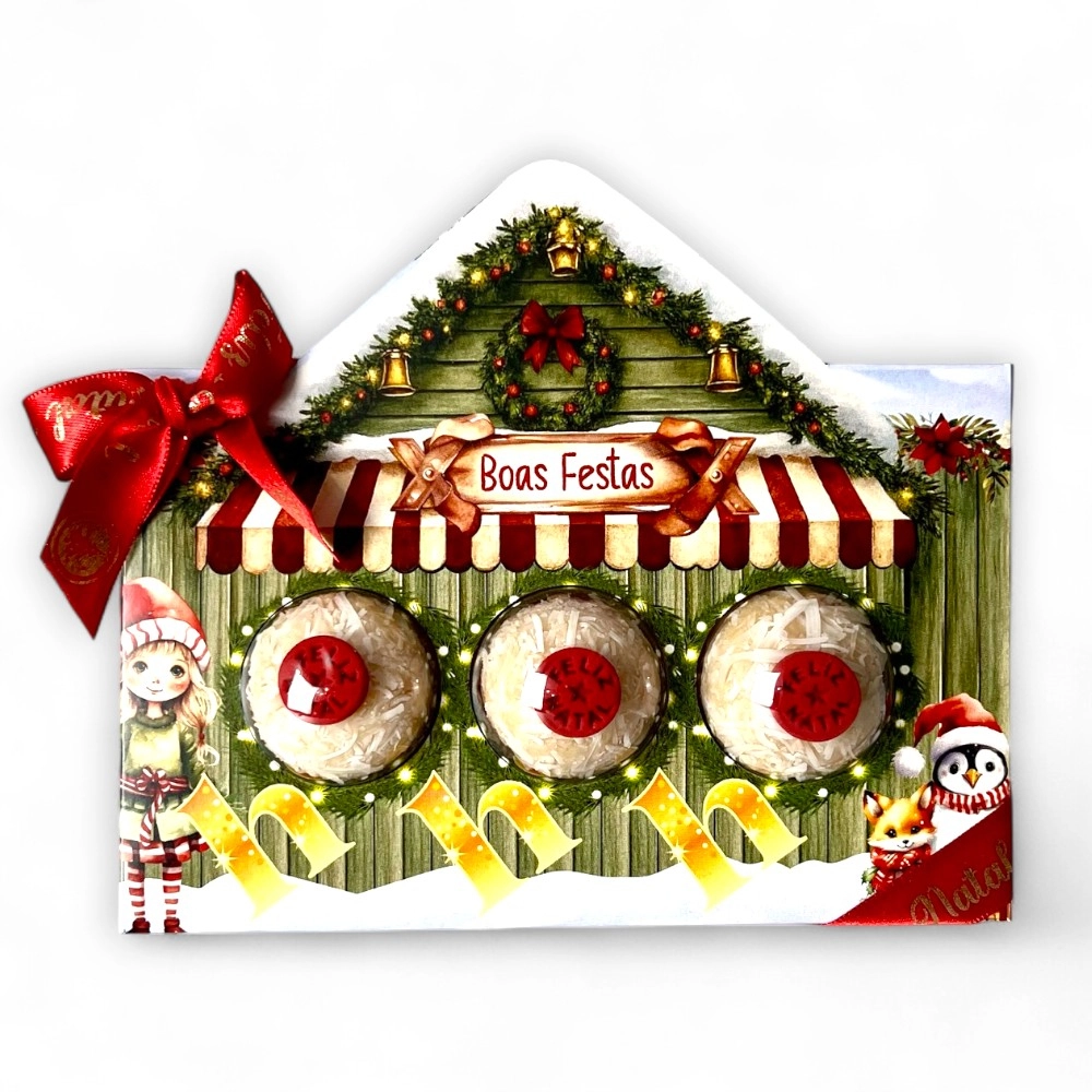 10 Caixas HoHoHo para 3 brigadeiros - Coleção A Magia do Natal.-Natal 2025