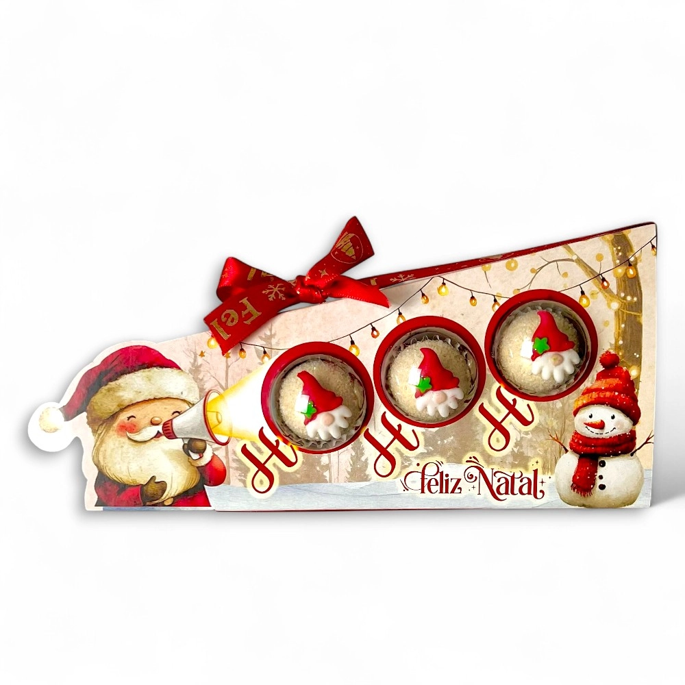 10 Caixas HoHoHo para 3 brigadeiros - Coleção Vila do Noel-Natal 2025