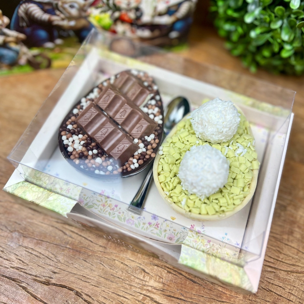 10 Caixas Luxo para 2 Ovos de 100g - Coleção Páscoa da Colheita