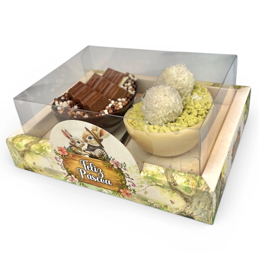 10 Caixas Luxo para 2 Ovos de 100g - Coleção Páscoa da Colheita