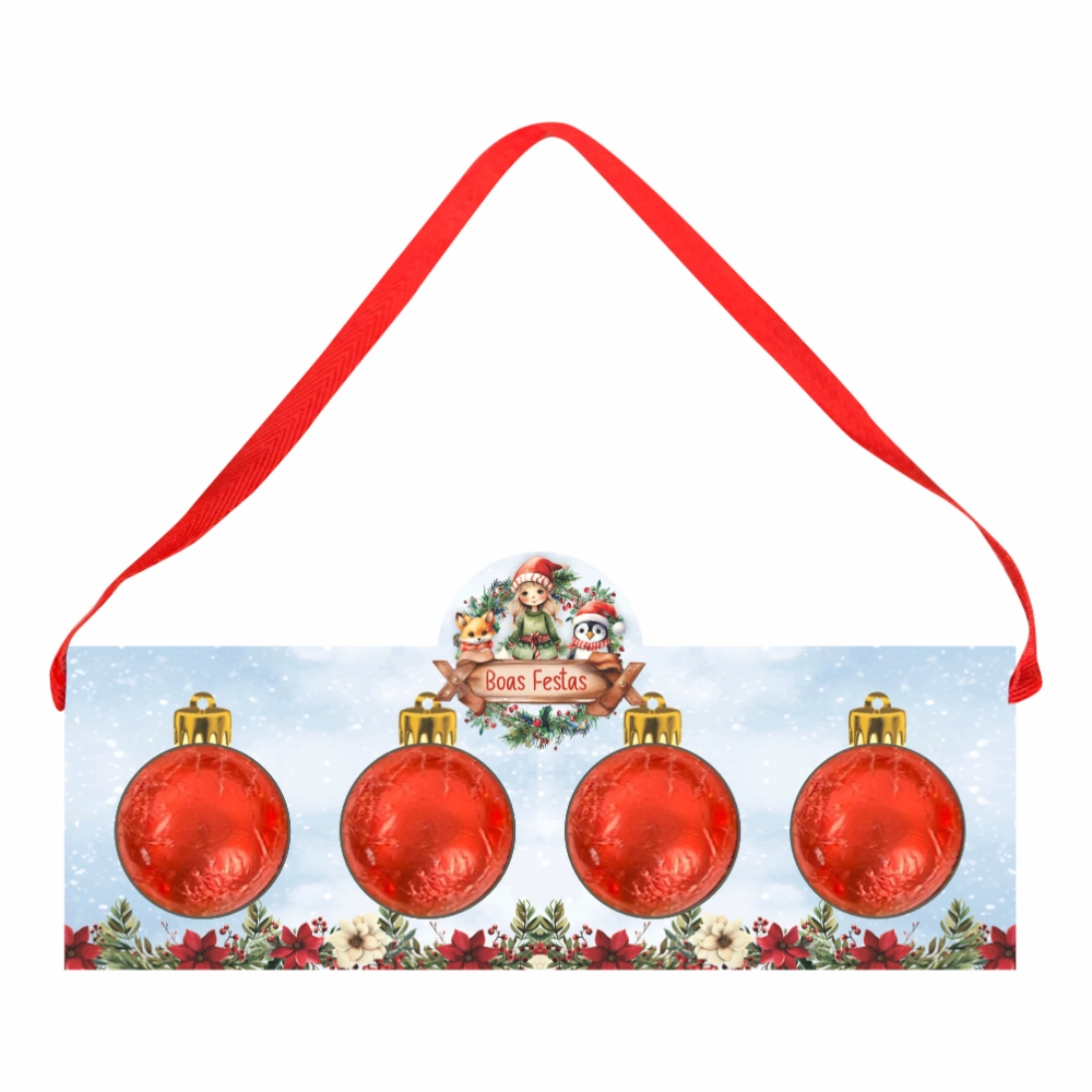 10 Caixas p/ 4 Bolinhas de Trufas - Coleção A Magia do Natal - Natal 2025