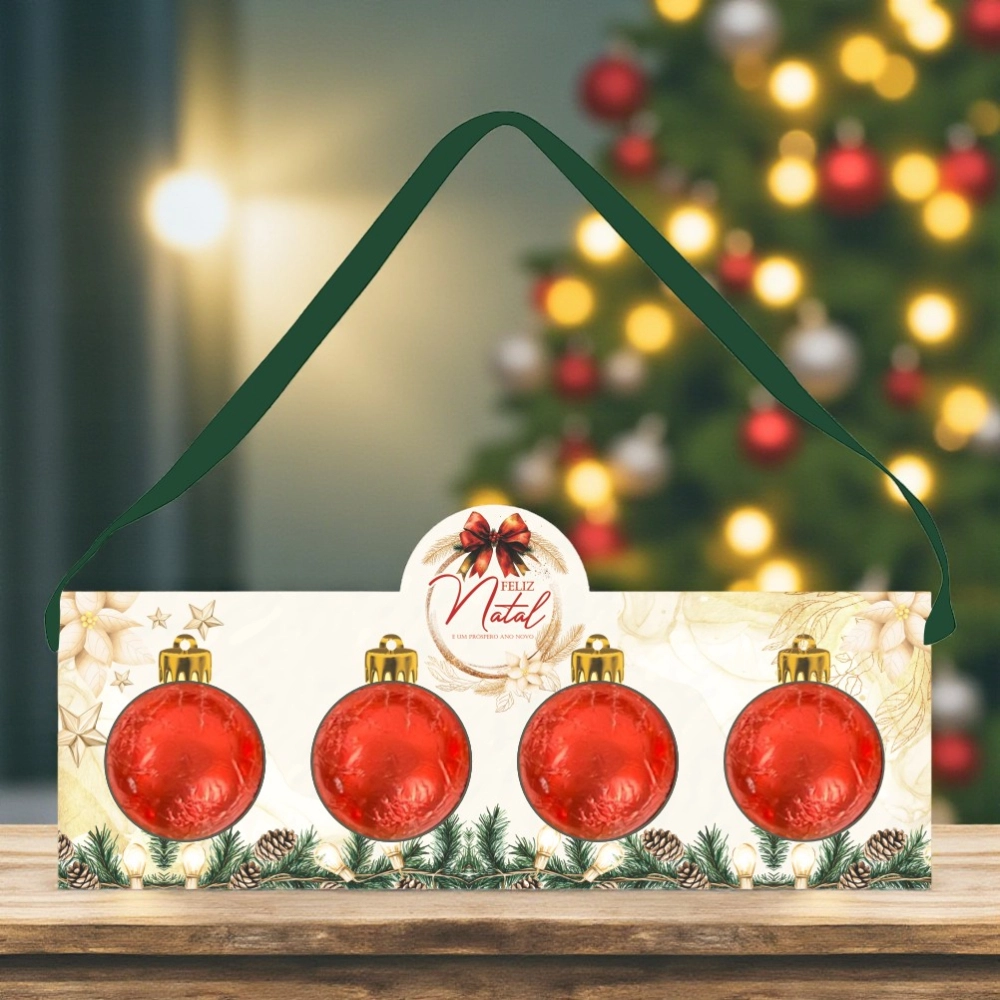 10 Caixas p/ 4 Bolinhas de Trufas - Coleção Natal em Poesia - Natal 2025