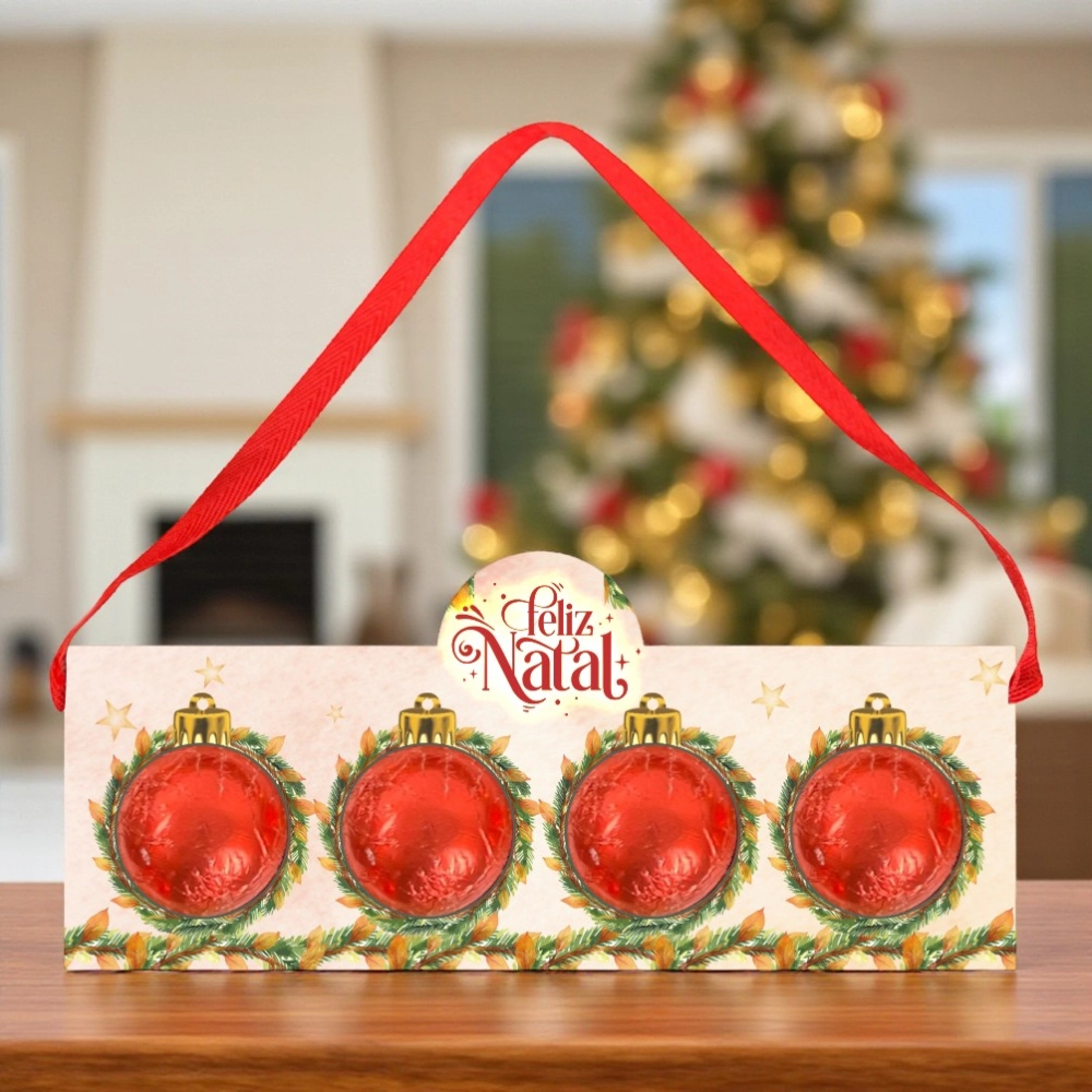 10 Caixas p/ 4 Bolinhas de Trufas - Coleção Vila do Noel - Natal 2025