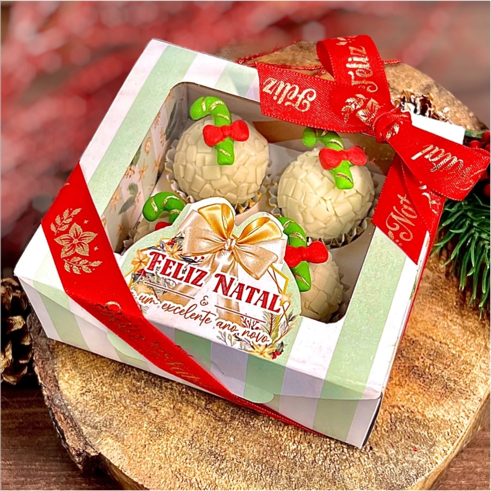 10 Caixas p/ 4 brigadeiros - Coleção Elegância