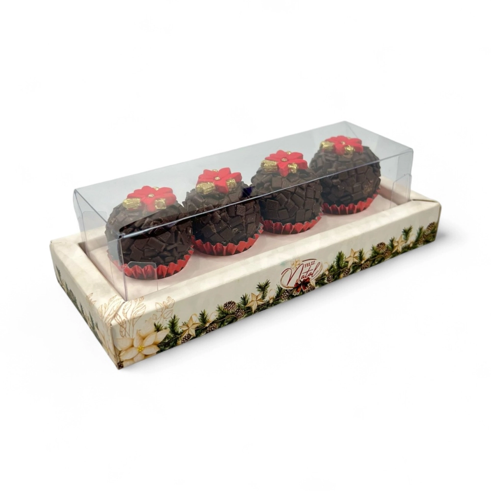 10 Caixas p/ 4 brigadeiros - Coleção Natal em Poesia - Natal 2025