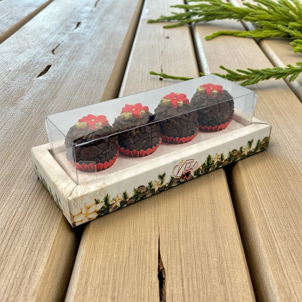 10 Caixas p/ 4 brigadeiros - Coleção Natal em Poesia - Natal 2025