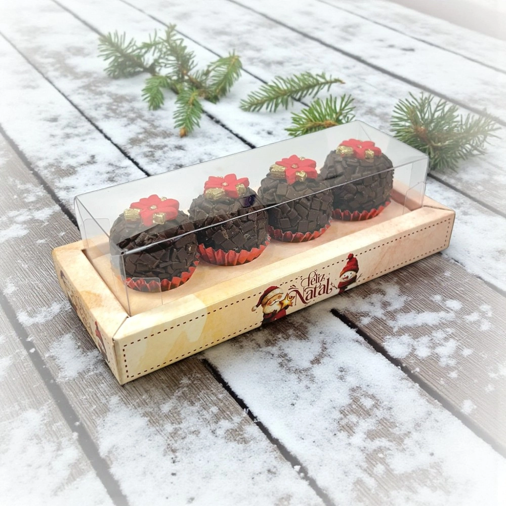 10 Caixas p/ 4 brigadeiros - Coleção Vila do Noel - Natal 2025