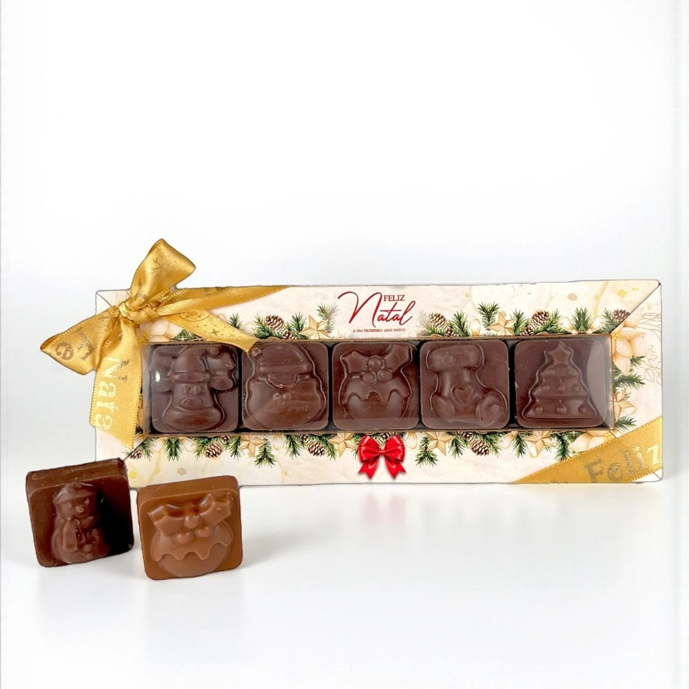 10 Caixas p/ 5 Bombons Choco Natalino- Coleção Natal em poesia - Natal 2025
