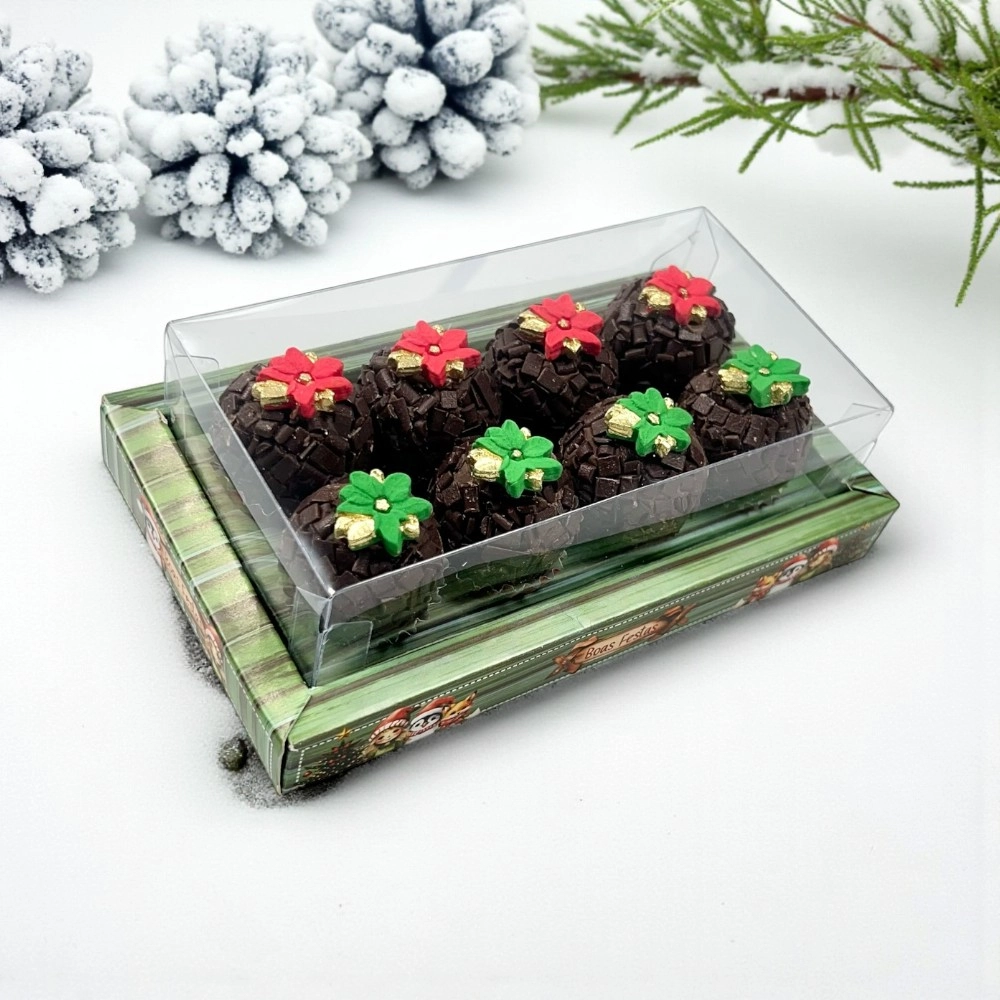 10 caixas p/ 8 brigadeiros - Coleção A Magia do Natal - Natal 2025