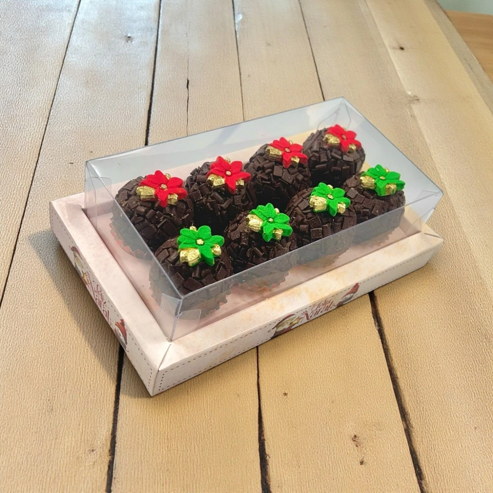 10 caixas p/ 8 brigadeiros - Coleção Vila do Noel - Natal 2025