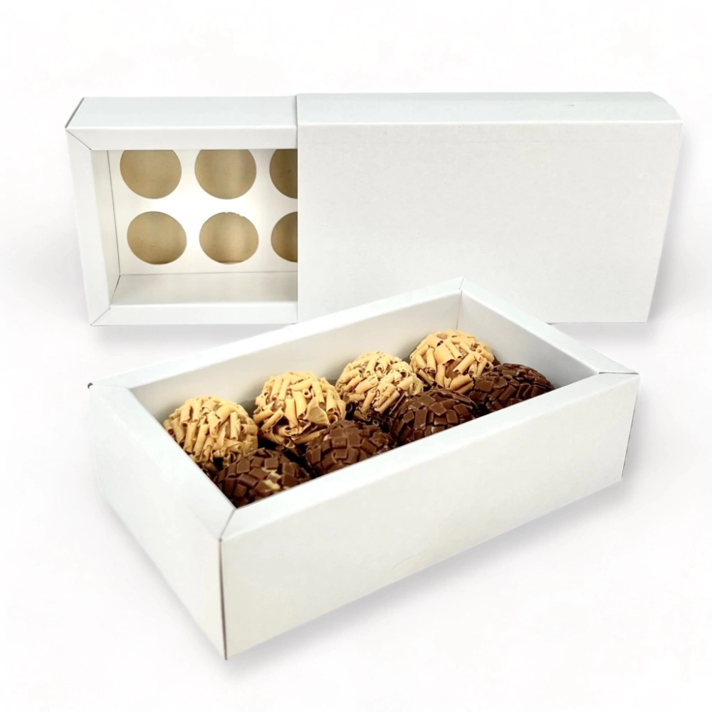 10 Caixas p/ 8 brigadeiros LUXO