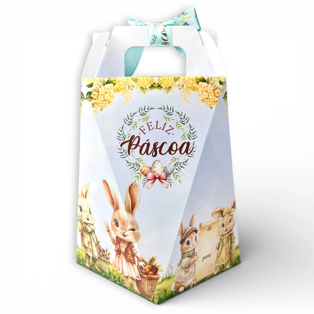 10 Caixas para 1 Ovo Tradicional de 250, 350 e 500g - Coleção Páscoa da Positividade