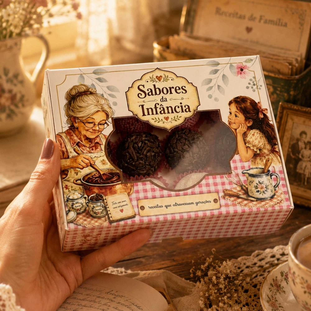 10 Caixas para 12 doces - SABORES DA INFÂNCIA