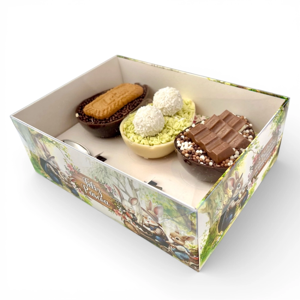 10 Caixas para 3 Ovos de 100g - Coleção Páscoa da Colheita