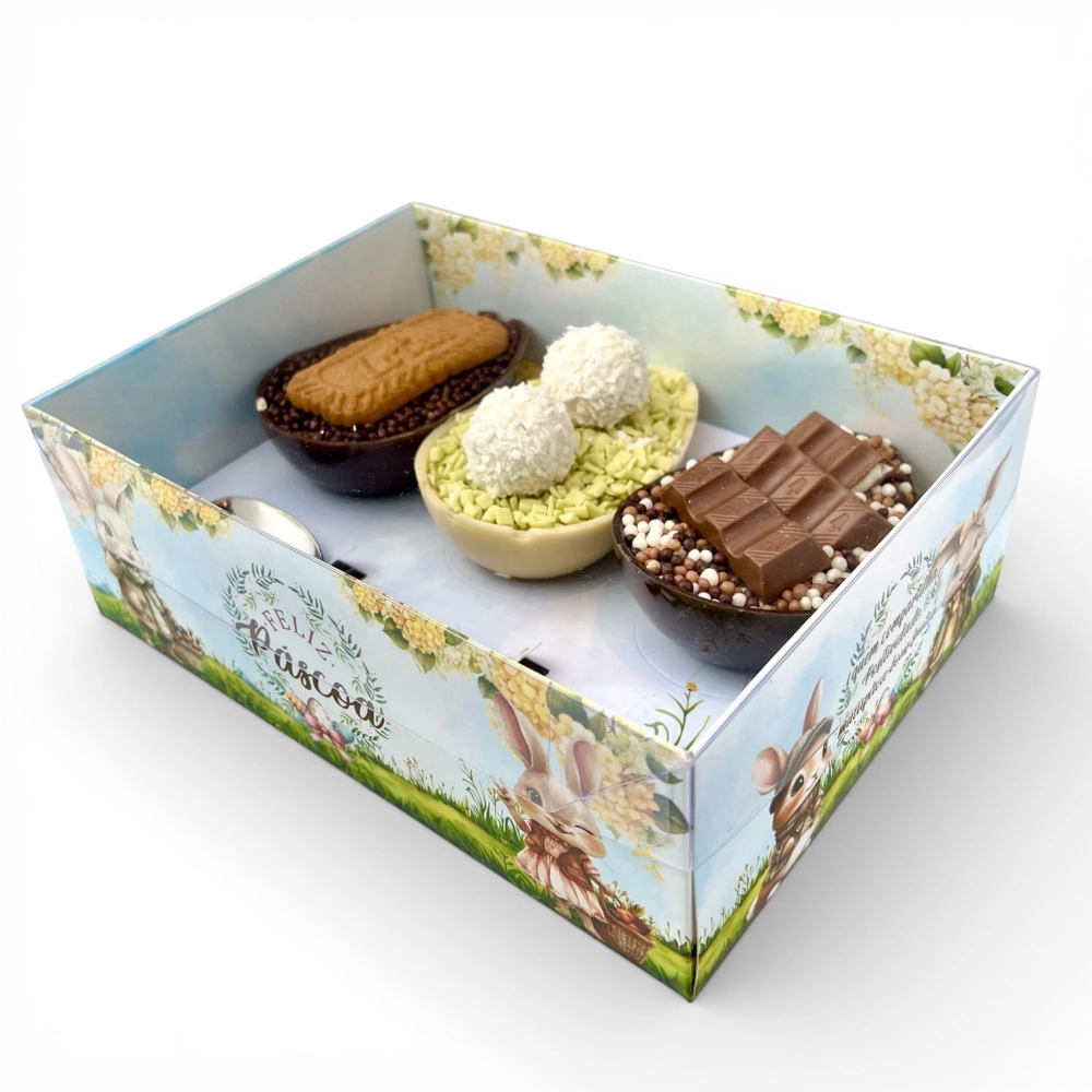 10 Caixas para 3 Ovos de 100g - Coleção Páscoa da Positividade