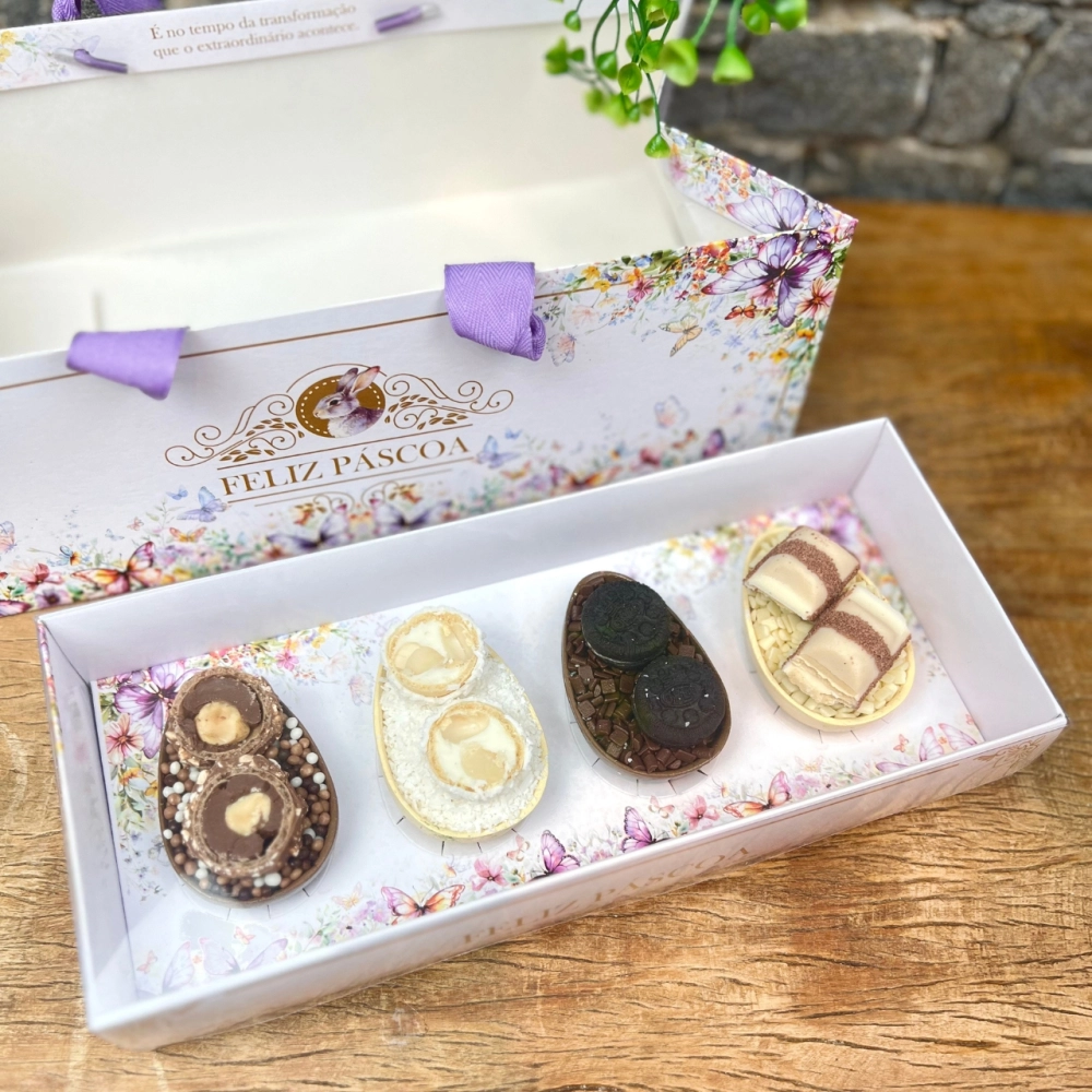 10 Caixas para 4 Ovos de 50g - Coleção Páscoa da Transformação
