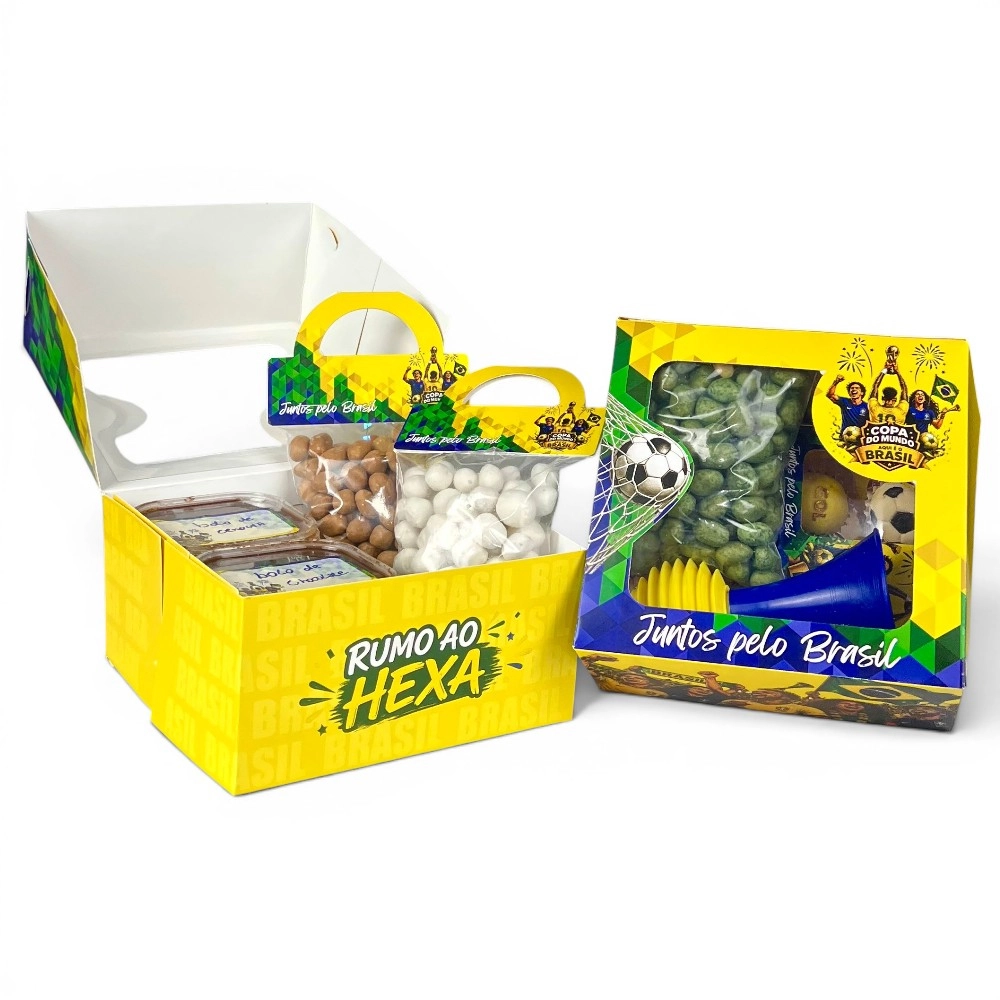 10 Caixas para 4 potinhos ou mini Kit - COPA do MUNDO