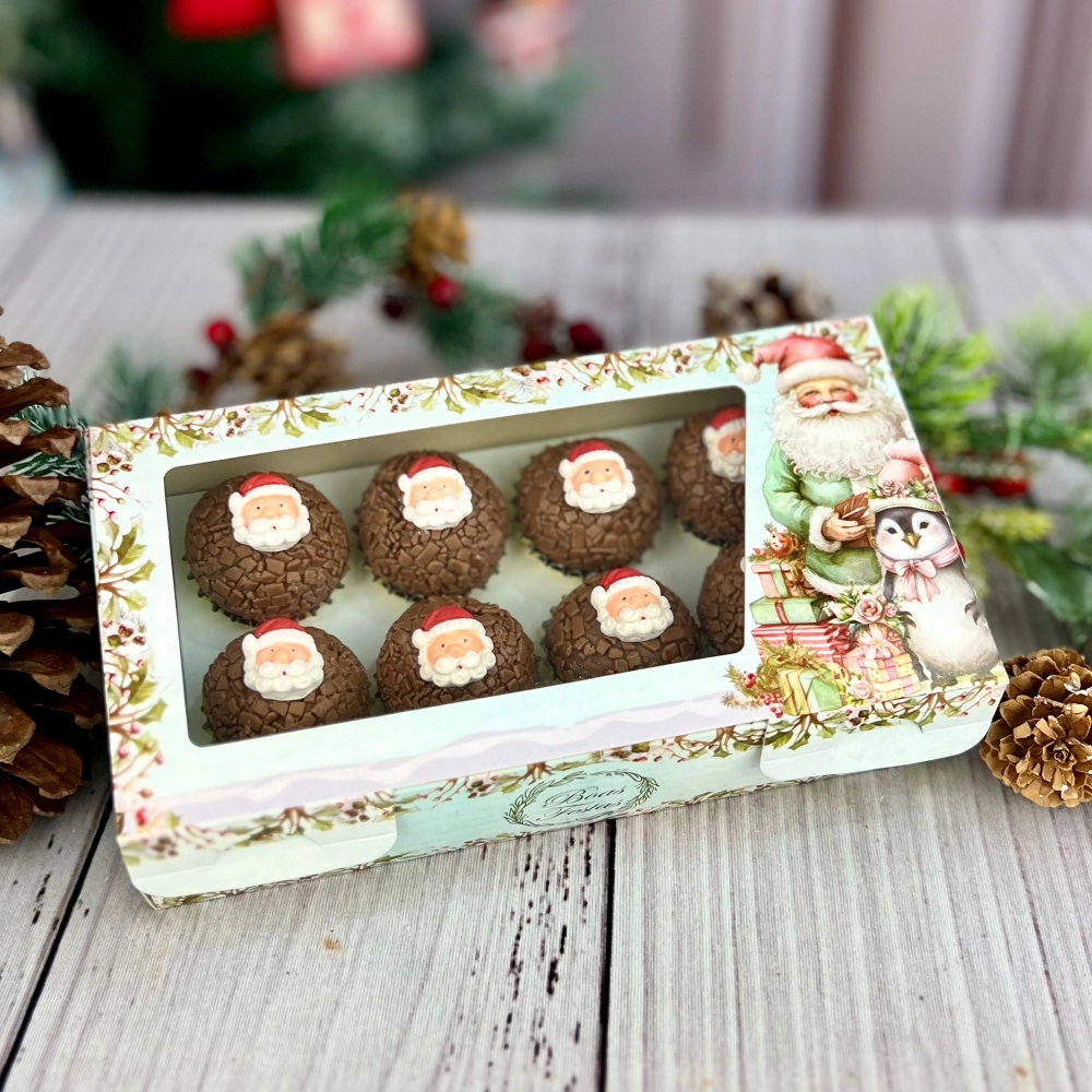 10 Caixas para 8 brigadeiros - Coleção Natal Fascinante