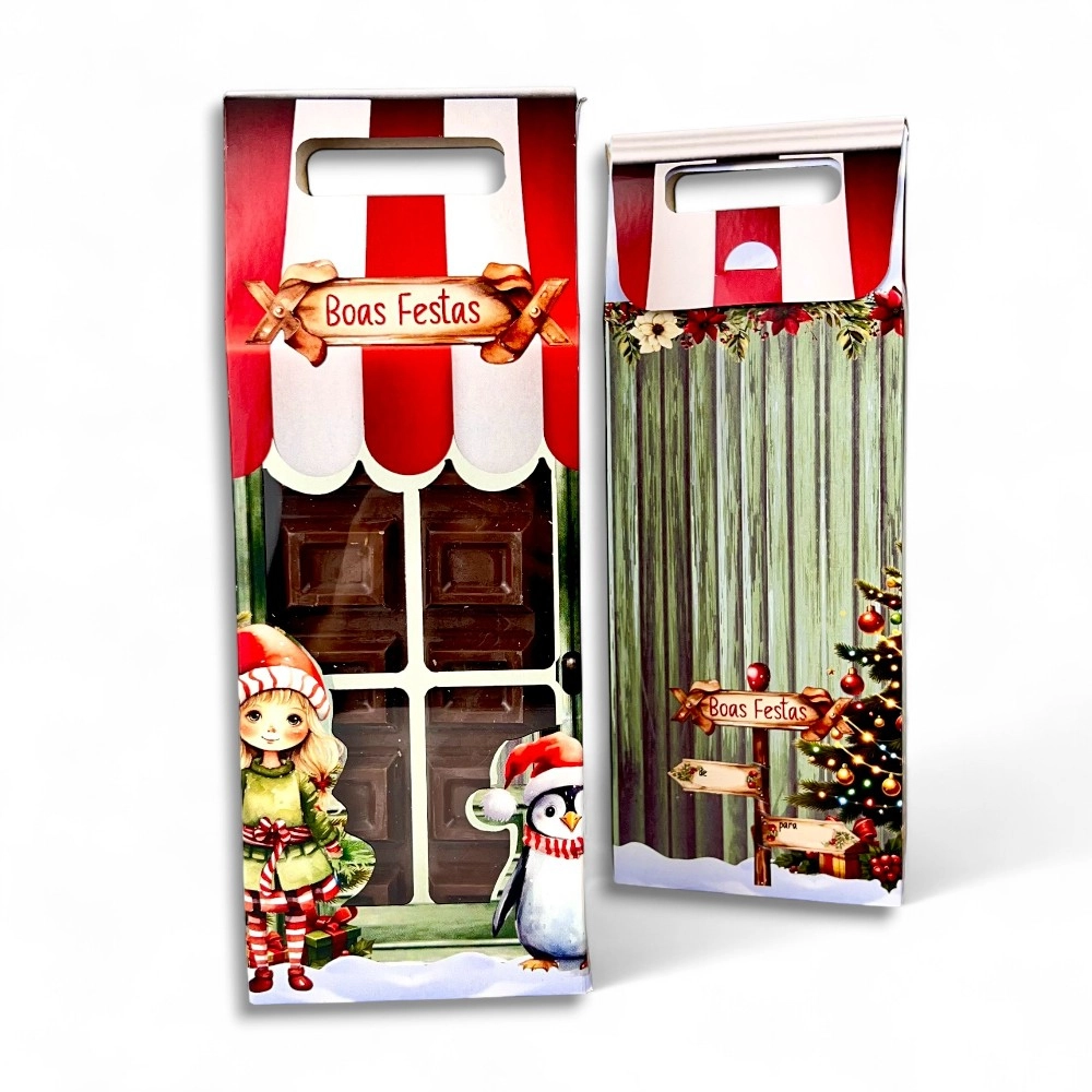10 Caixas para Barra de Chocolate de 300g - Coleção A magia do Natal-Natal 2025