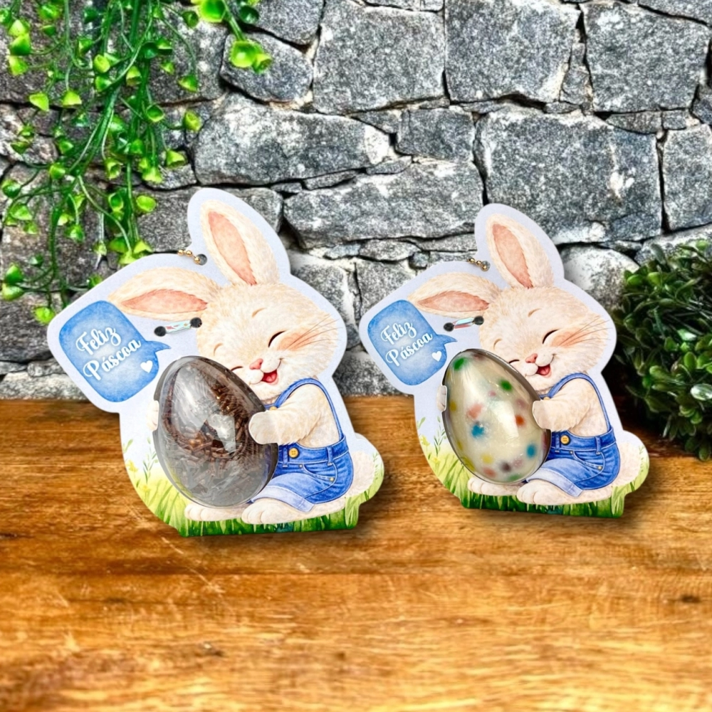 10 Cartelas Coelho Theo Meio Ovinho de 30g