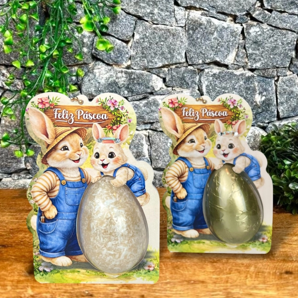 10 Cartelas para Meio Ovinho de 30g - Coleção Páscoa da Colheita