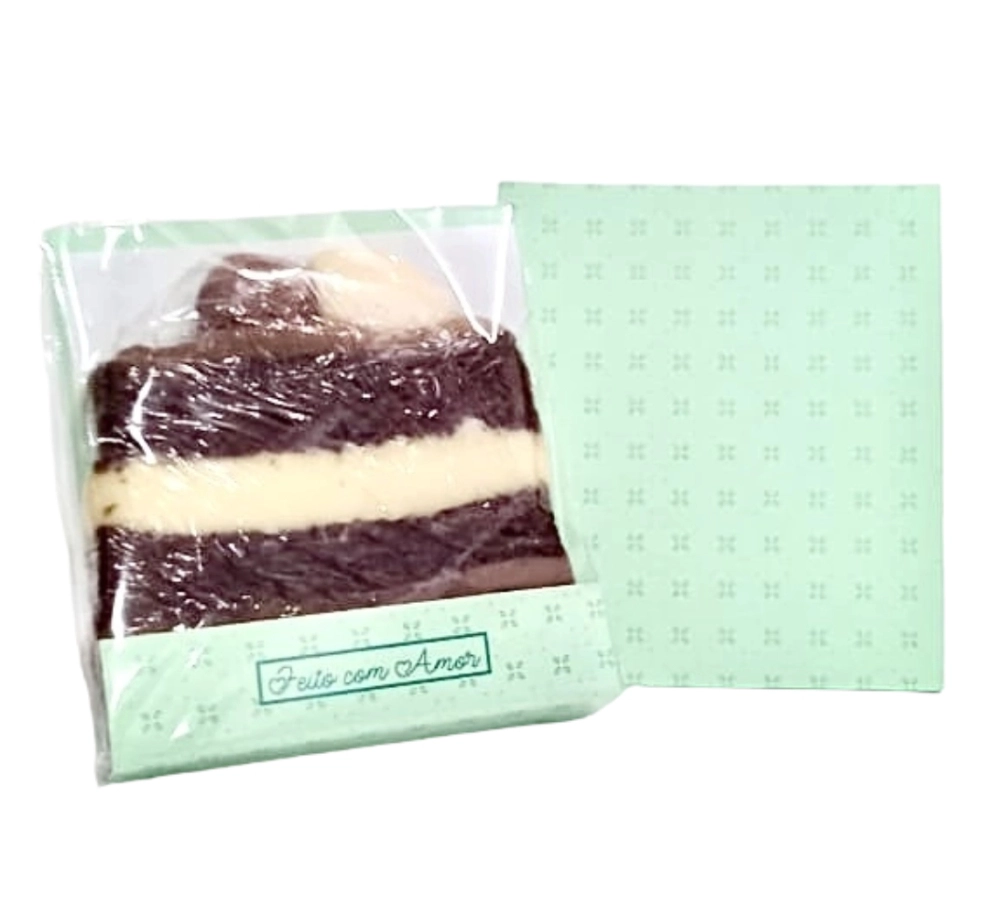 10 Emb. Completas para Slice Cake: Base + Papel Barreira + Celofane - Candy Color - Cor LIMÃO