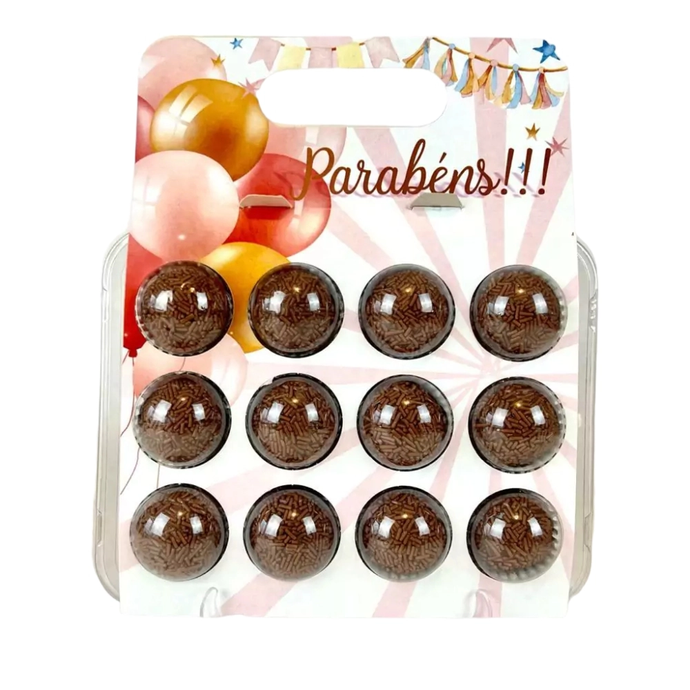 10 Embalagens BRIGPACK para 12 brigadeiros - Bexigas