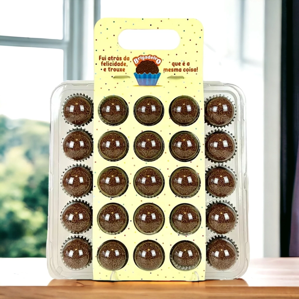 10 Embalagens BRIGPACK para 25 brigadeiros - Fui atrás da felicidade