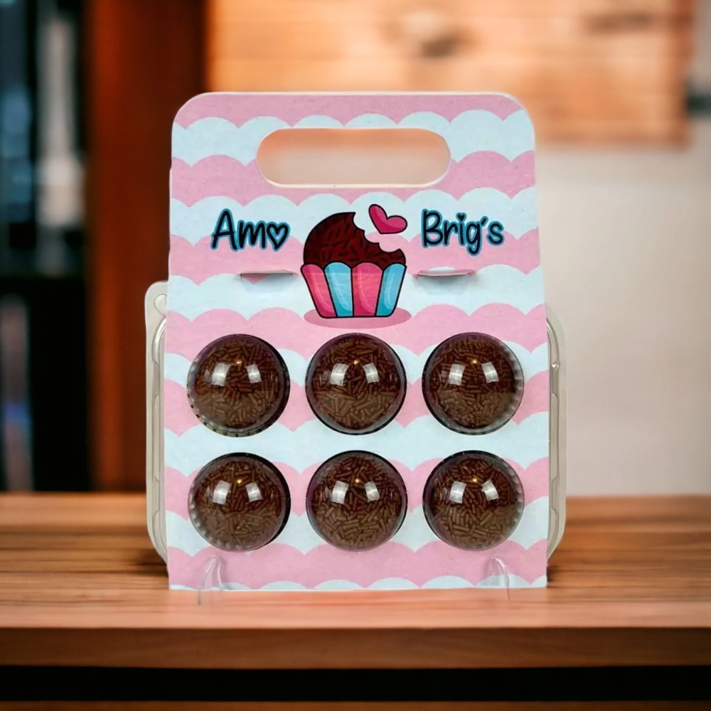 10 Embalagens BRIGPACK para 6 brigadeiros - Amo Brig´s