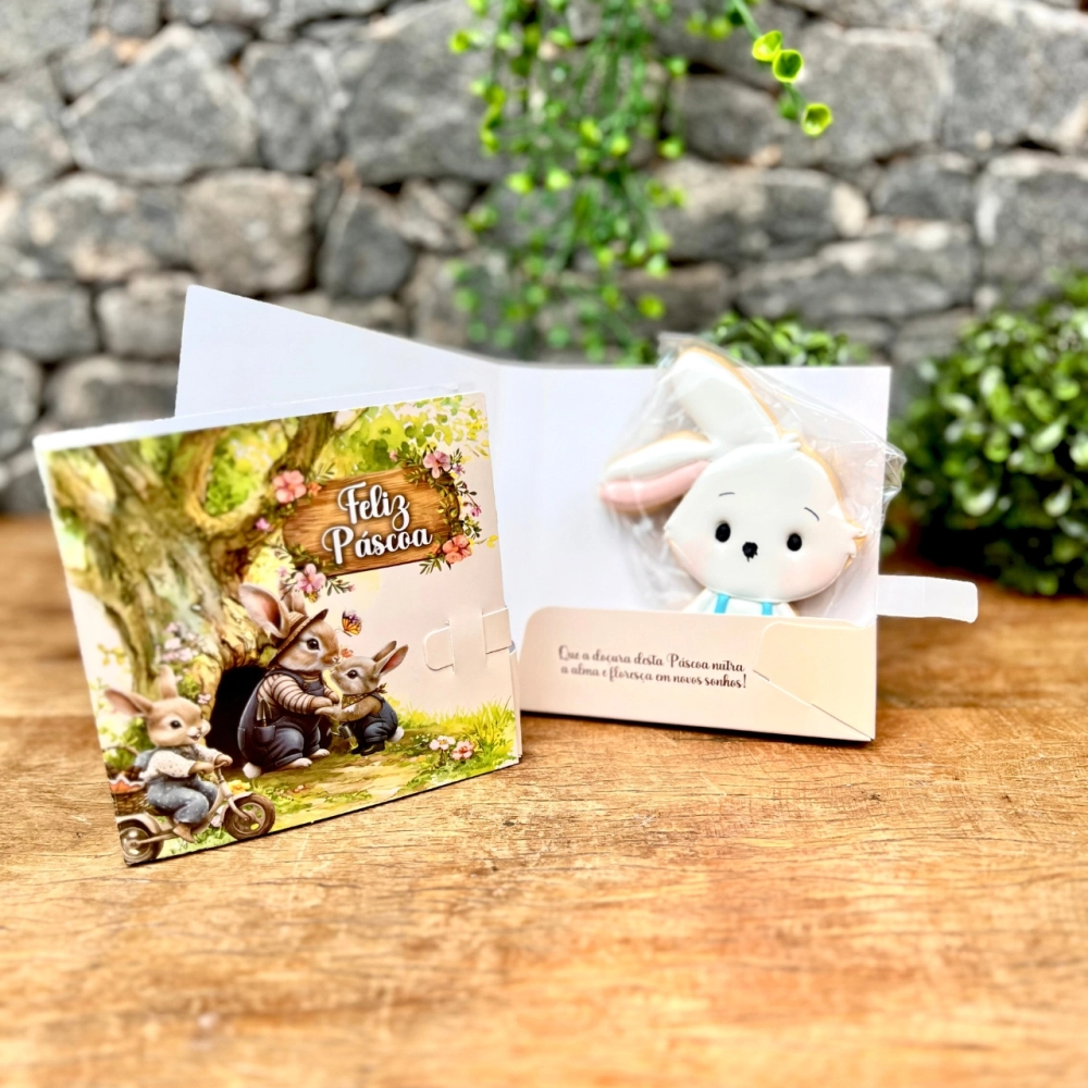 10 Embalagens Cartão p/ Biscoito - Coleção Páscoa da Colheita