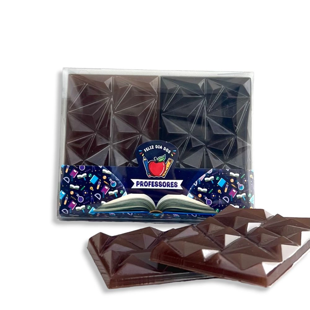10 Embalagens de PVC para 2 barrinhas de chocolate - Coleção Inspirar