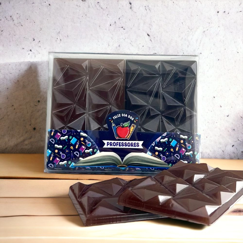10 Embalagens de PVC para 2 barrinhas de chocolate - Coleção Inspirar