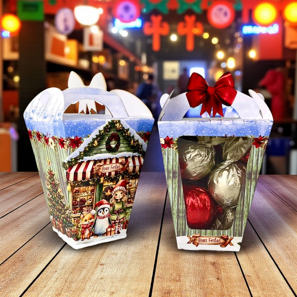 10 Embalagens para trufa ou outros doces - Coleção A magia do Natal -Natal 2025.
