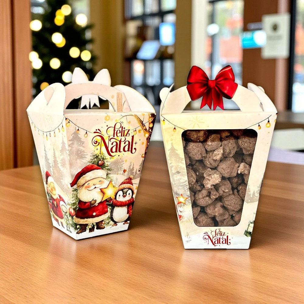 10 Embalagens para trufa ou outros doces - Coleção Vila do Noel-Natal 2025.