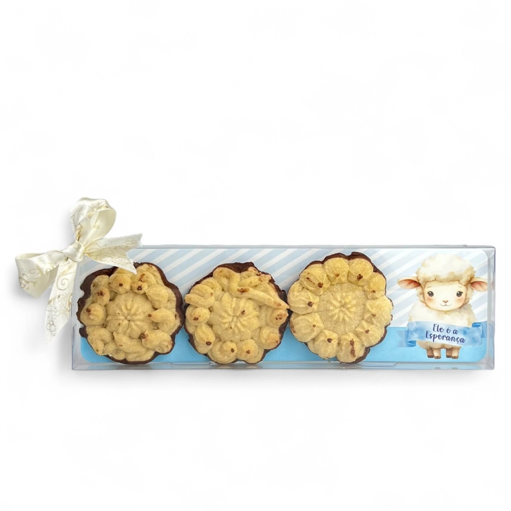 10 Embalagens Tirinha de Biscoito - Coleção Cristã - Cordeiro - Natal 2025