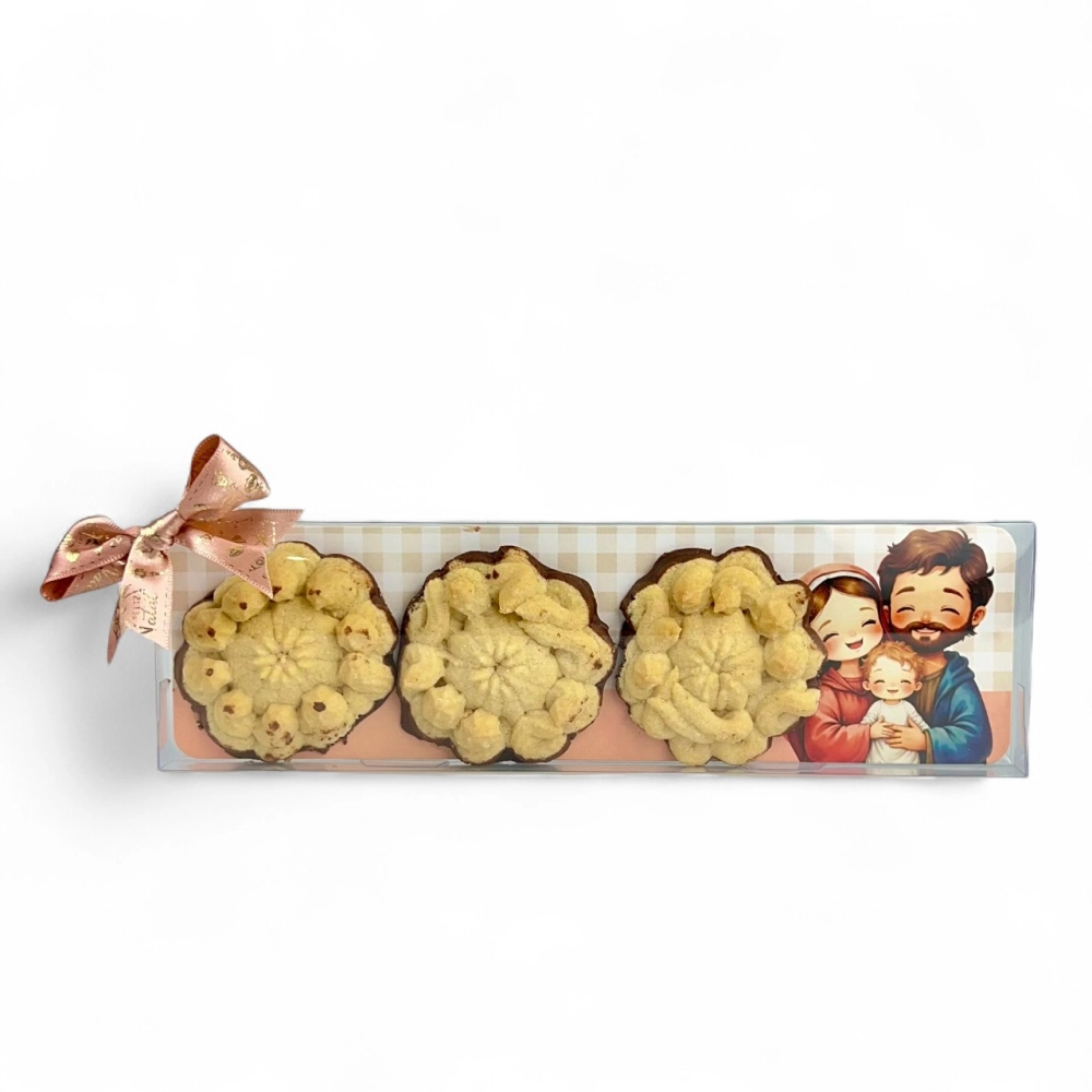 10 Embalagens Tirinha de Biscoito - Coleção Cristã - Sagrada Família - Natal 2025