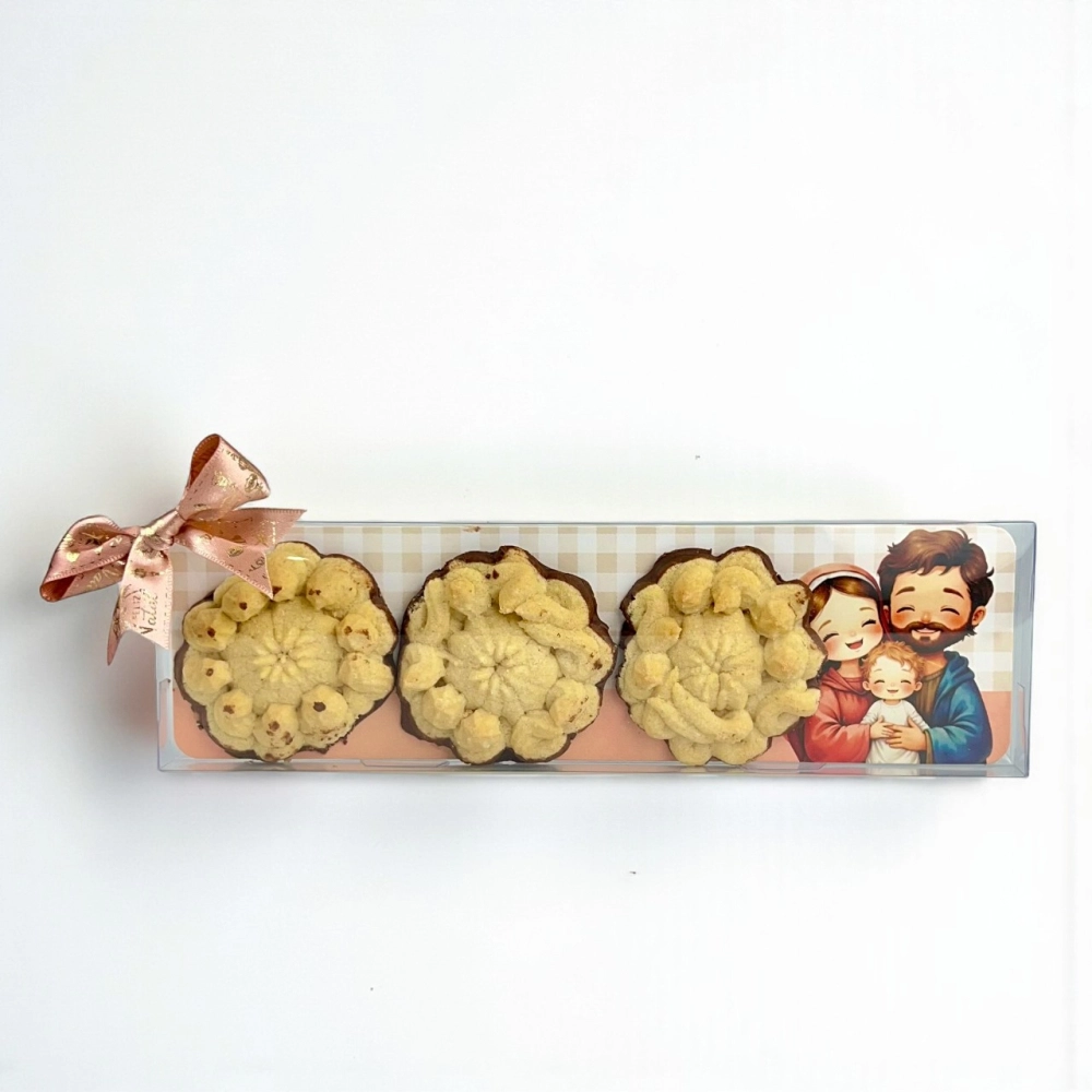 10 Embalagens Tirinha de Biscoito - Coleção Cristã - Sagrada Família - Natal 2025