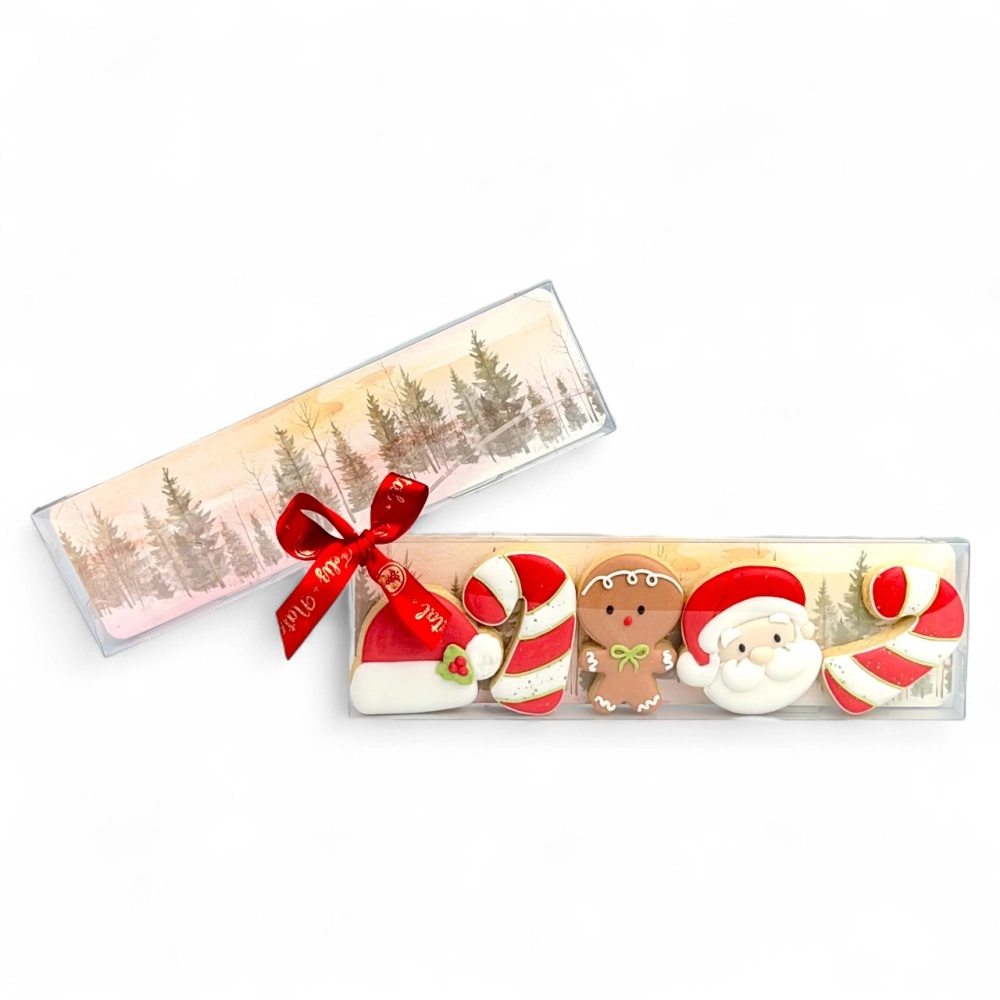 10 Embalagens Tirinha de Biscoito - Coleção Vila do Noel - Natal 2025