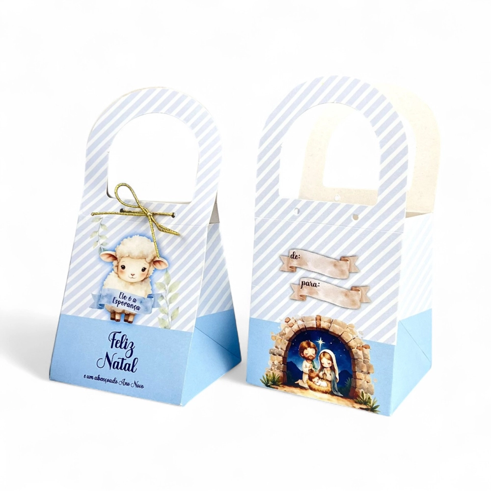 10 Mini Sacolinhas - Coleção Cristã - Cordeiro - Natal 2025